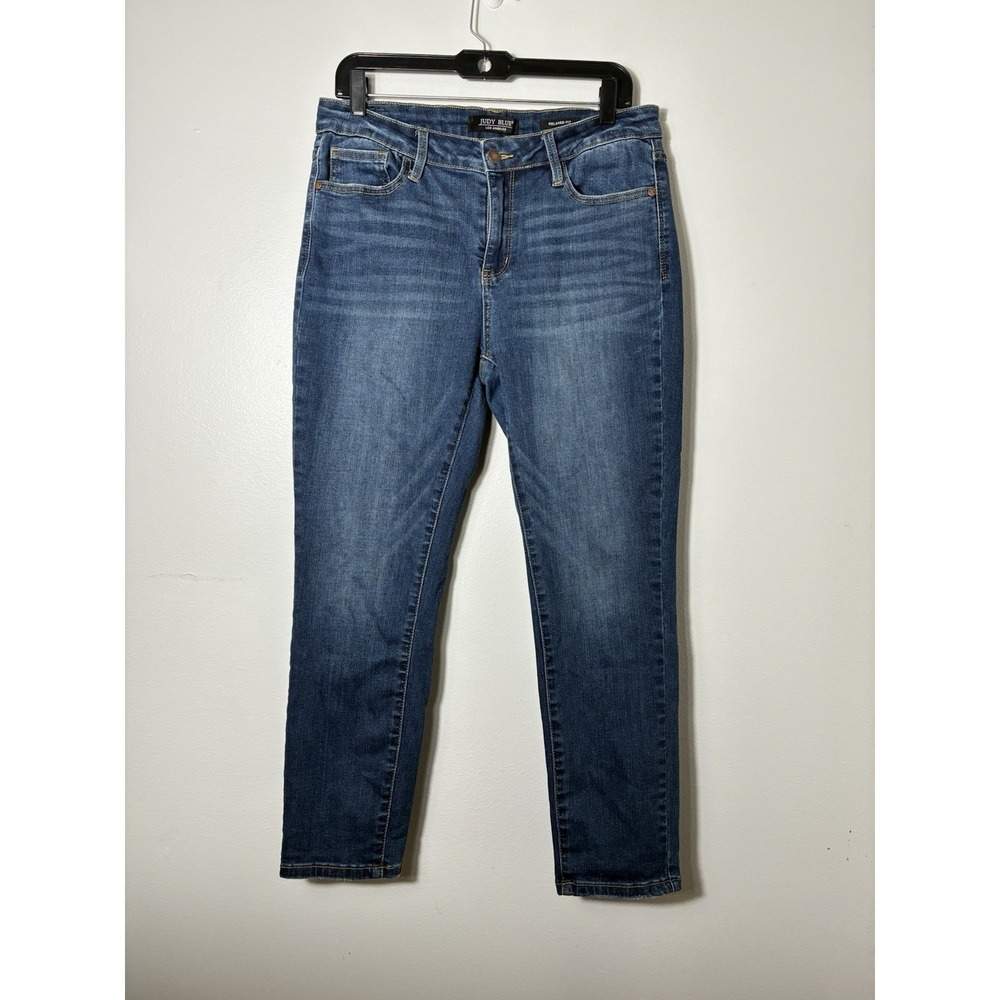Judy Blue Relaxed Fit Mid Wash Denim Jeans Sz 32 Mid Rise Casual